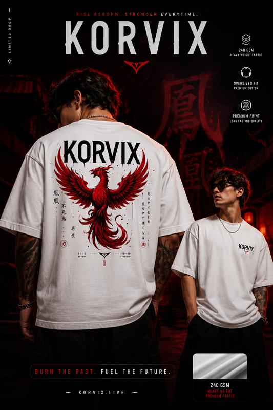 KORVIX Phoenix Oversized T-Shirt – Off White