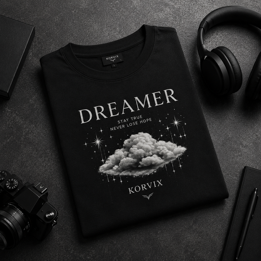 KORVIX Dreamer Oversized Black T-Shirt