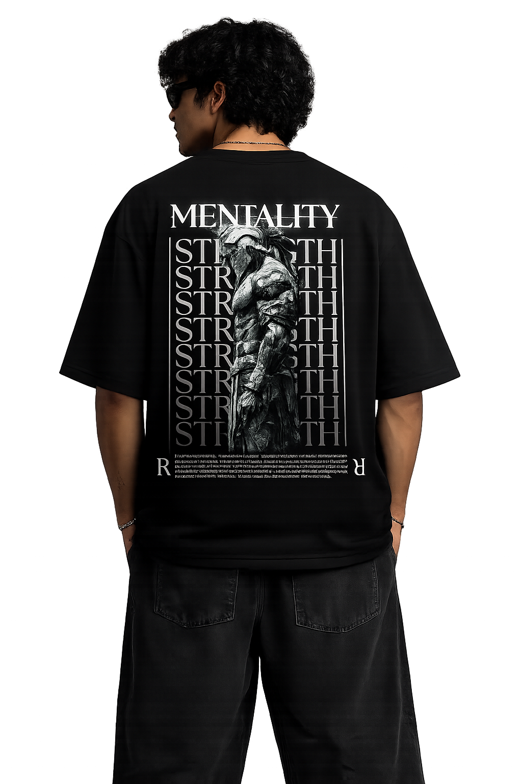 Korvix "Mentality Strength" Oversized Black T-Shirt | Premium Streetwear