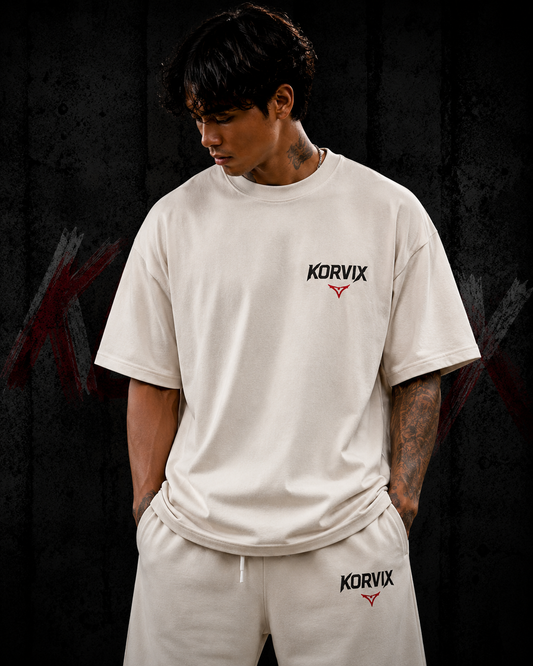 KORVIX Dragon Oversized OFF WHITE T-Shirt | Premium Streetwear Edition