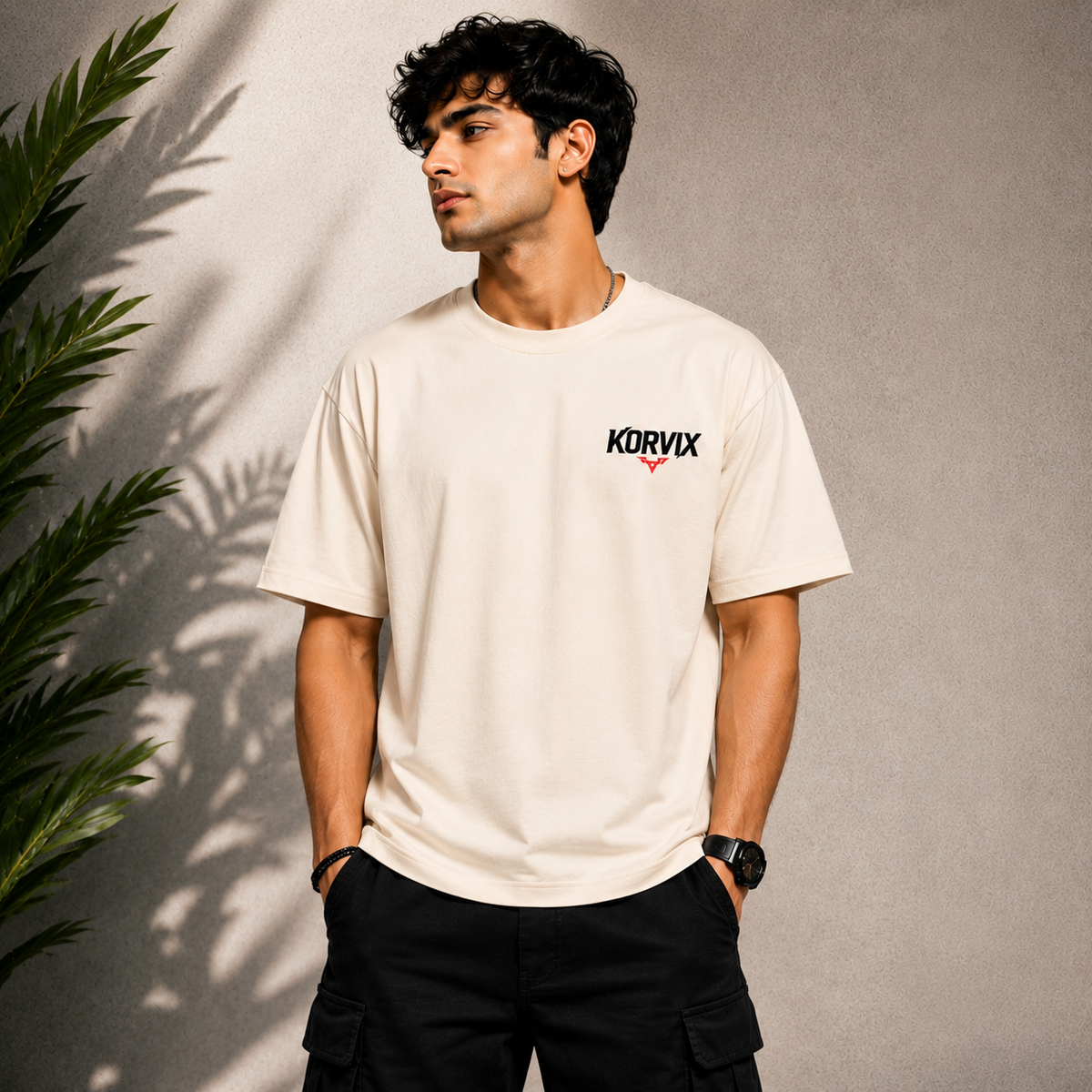 KORVIX Itachi Oversized T-Shirt – OFF White 240 GSM
