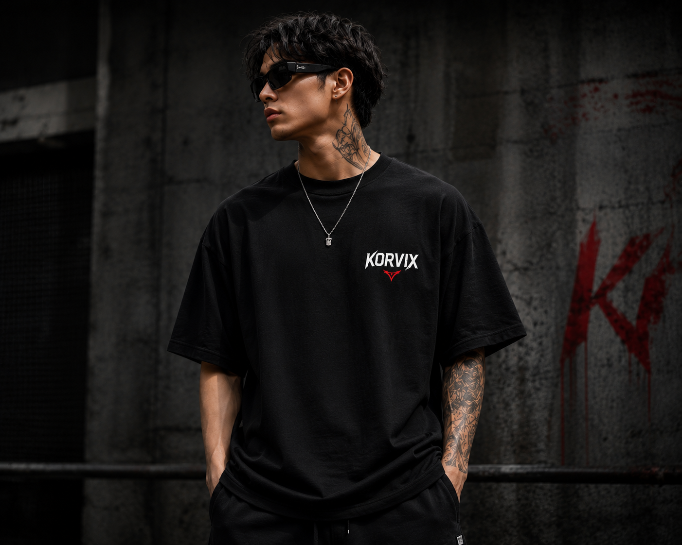 KORVIX Dragon Oversized Black T-Shirt | Premium Streetwear Edition
