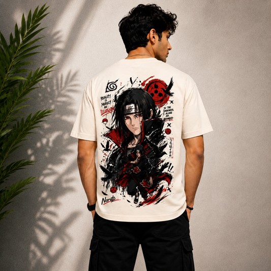 KORVIX Itachi Oversized T-Shirt – OFF White 240 GSM