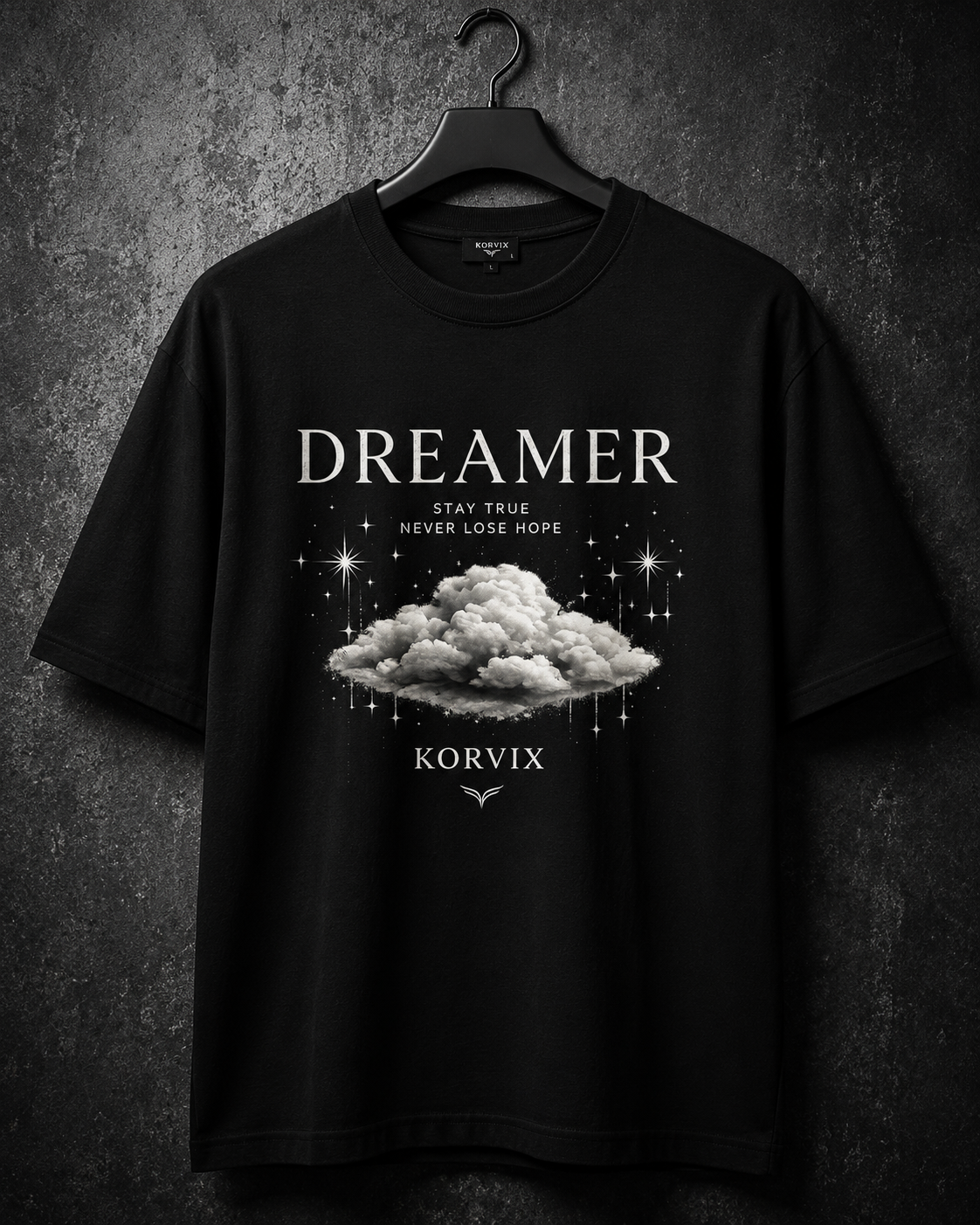 KORVIX Dreamer Oversized Black T-Shirt