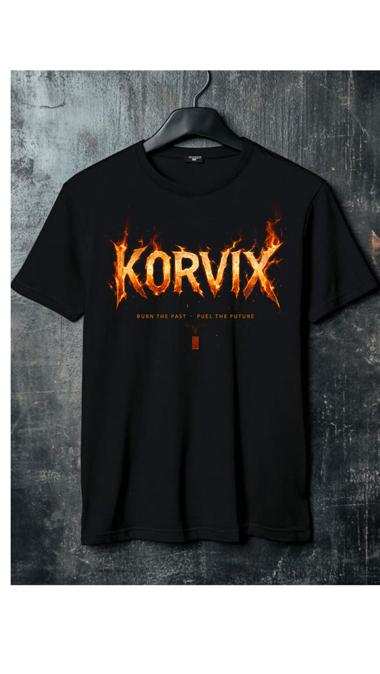KORVIX Inferno Oversized T-Shirt – 240 GSM Premium Cotton | Unisex Streetwear